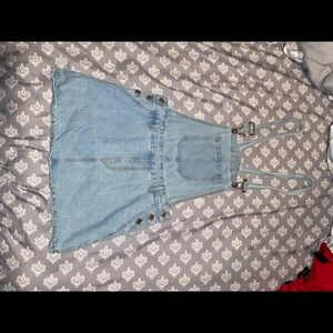 Jean skirt overalls